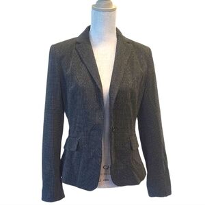 Ann Taylor Factory Black & White Herringbone Blazer